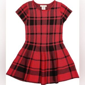 Sincerely Jules Plaid Red and Black Girls Sweater Dress